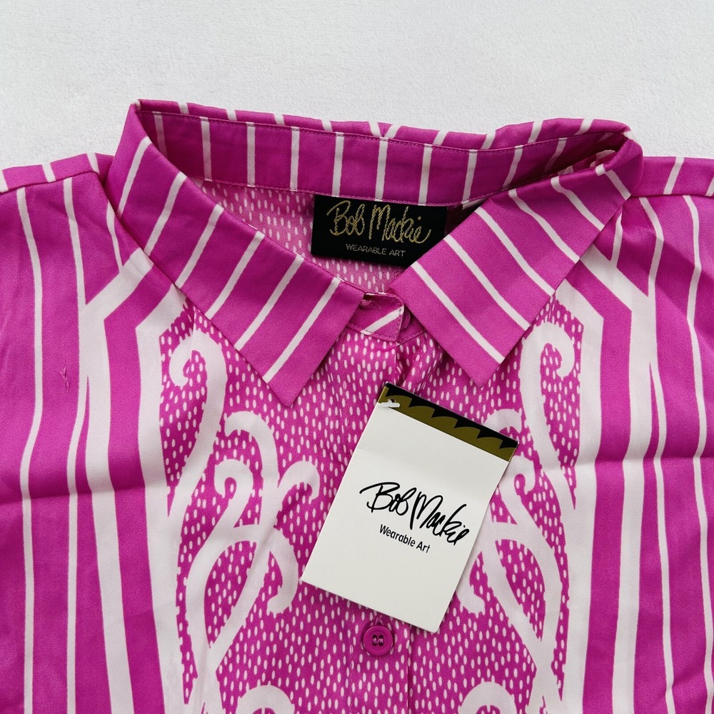 Bob Mackie Shirt Womens Extra Large Pink Button Up Western Cowboy Ladies NEW! - Picture 2 of 16